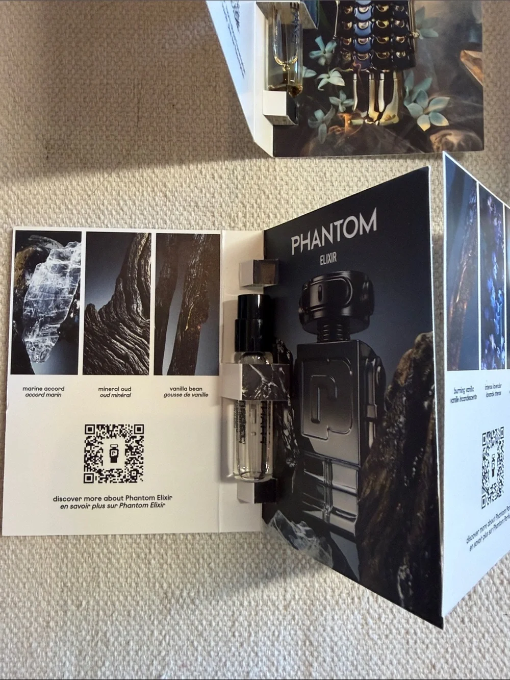 Paco Rabanne Sample Card Set of 5 Fame Snd Phantom NEW